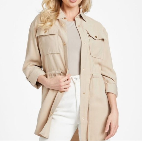 Guess Jackets & Blazers - Guess Light Tan Women's Utility Jacket